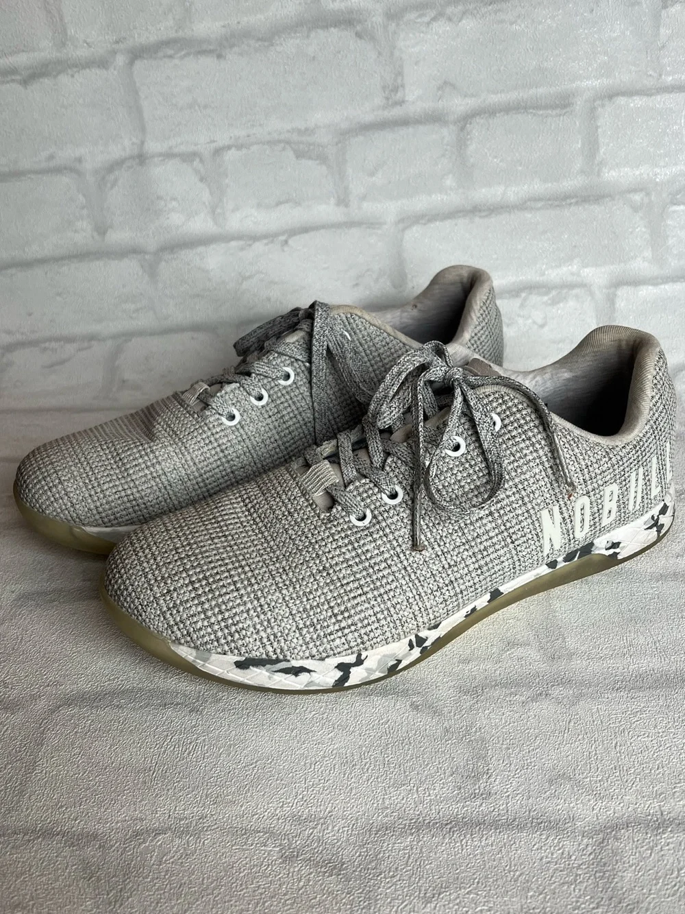 NOBULL Trainers Grey Knit/ Graphite Camo Sole Athletic Sneakers active